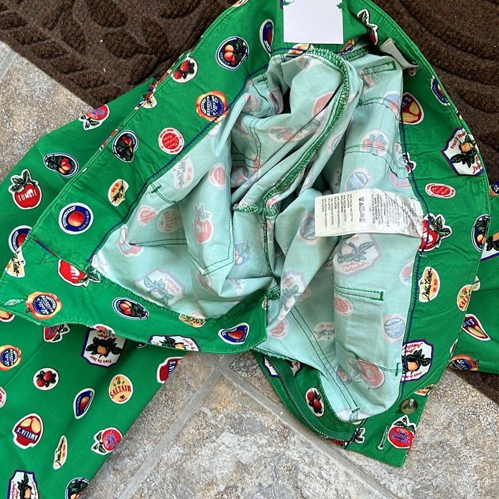 Anthropologie Green Wide-Leg Printed Pants - Picture 15 of 15